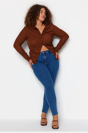Trendyol Blaue, Dehnbare Skinny-jeans Mit Hoher Taille Tbsss22je00007 für Damen - 44