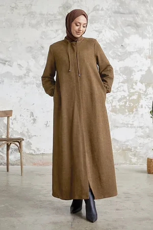 Instyle Levina Abaya Mit Versteckter Knopfleiste – Hellbraun für Damen - 38