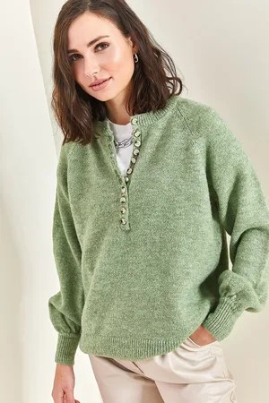 Bianco Lucci Strickpullover Mit Knopfloch-rollkragenpullover für Damen - Standard
