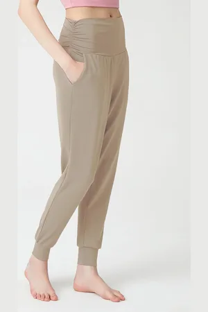 LOS OJOS Elastische Shalwar-look-haremshose Mit Nerz-taille Und Yoga-jogginghose für Damen - 2XL