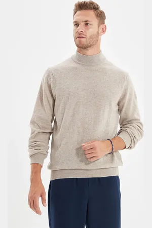 Trendyol Slim Fit Wollstrickpullover – Halber Rollkragenpullover für Herren - M