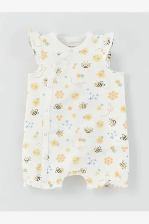 LC Waikiki Lcw Baby-strampler Mit Rundhalsausschnitt Und Muster Für Babys für Damen - 6–9 Monate