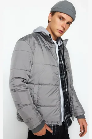 Trendyol Wasser- Und Windabweisende, Graue Puffer-winterjacke – Regular Fit für Herren - M