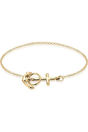 Elli Armband Aus 925er-sterlingsilber Mit Weiblichem Anker Und Kreuzmotiv für Damen - 18 cm