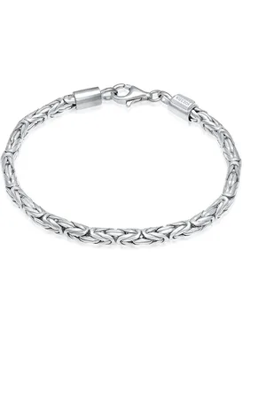 Kuzzoi Armband Basic Männer Königskette Robust Massiv 925 Silber für Herren - 19 cm