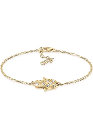 Elli Armband Aus 925er-sterlingsilber Mit Hamsa-handkristallen für Damen - 18 cm