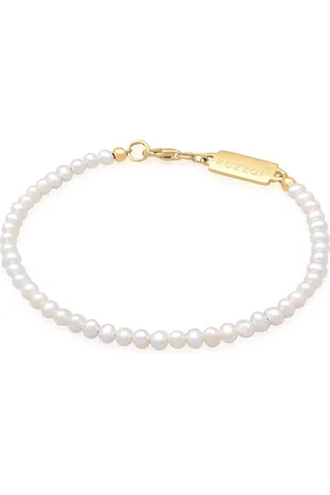 Kuzzoi Armband Armreifen Vintage Trend Süßwasser-zuchtperlen 925 Sterling Silber für Herren - 23 cm