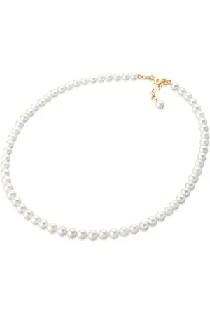 Elli Halskette Edel Braut Schlicht Mit Muschelkernperlen In 925 Sterling Silber für Damen - 40 cm