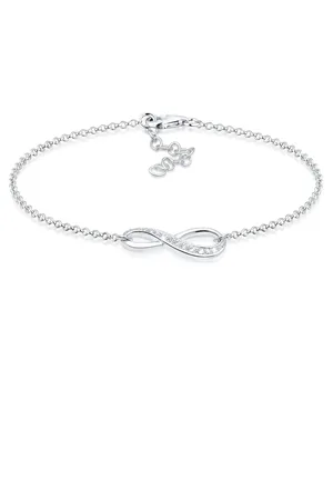 Elli Armband Aus 925er Silber – Infinity Symbol Endlos Zirkonia für Damen - 16 cm