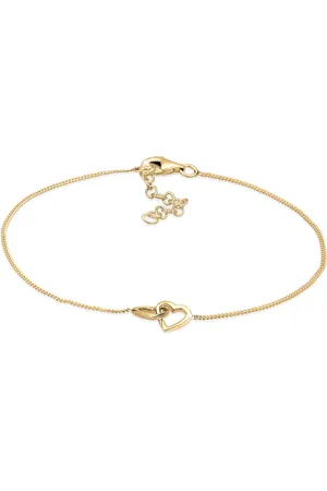 Elli Herz-armband Aus 925er Sterlingsilber Mit Herz-verlobung, Vergoldet für Damen - 18 cm