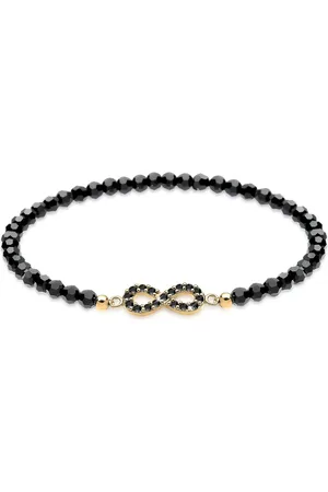 Elli Infinity Crystal 925 Silber Noir Armband für Damen - 18 cm