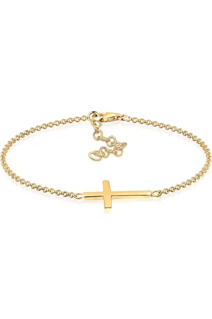 Elli Armband – 925er Sterlingsilber, Rosévergoldet, Kreuz Glaube für Damen - 19 cm