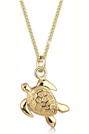 Elli Halskette – Sonne Aus 925er Sterlingsilber Mit Kordelzugkette Und Schildkröten-detail für Damen - 45 cm