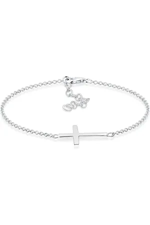 Elli 925 Silberarmband Religion Symbol Kreuz Wasserzeichen Trend für Damen - 17 cm