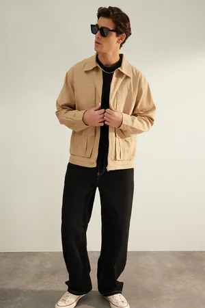 Trendyol Limited Edition – Camel Gabardine Saisonjacke für Herren - M