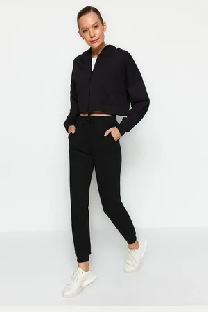 Trendyol Schwarze, Dick Gestrickte Jogginghose Mit Nähten für Damen - XS