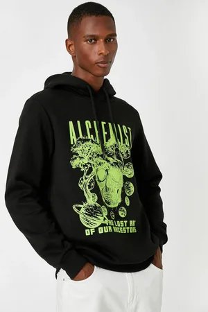 Koton Bedrucktes Kapuzen-sweatshirt für Herren - M