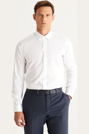 Altınyıldız Classics Weißes, Bügelfreies Slim-fit-hemd Aus 100 % Baumwolle für Herren - M