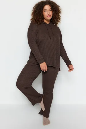 Trendyol Plus-size-camisole-set Mit Kapuzenkragen Und Entspannter Passform – für Damen - XL