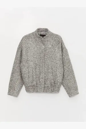LC Waikiki Einfarbige, Langärmlige Tweed-jacke Mit Hohem Kragen für Damen - 36