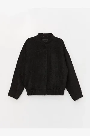LC Waikiki Einfarbige, Langärmlige Tweed-jacke Mit Hohem Kragen für Damen - 36