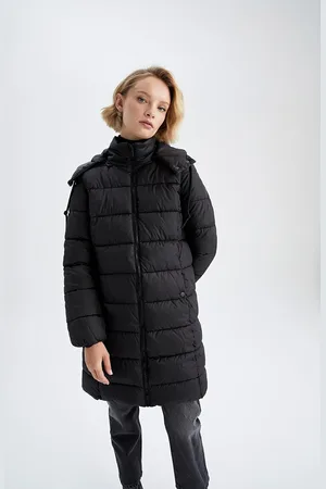 DeFacto Wärmeisolierte, Wasserdichte Pufferjacke Mit Kapuze für Damen - L