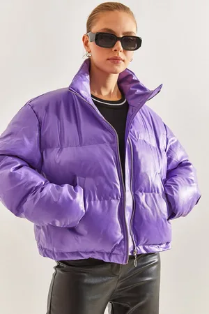 Bianco Lucci Puffermantel Aus Leder Mit Judge-kragen für Damen - 38