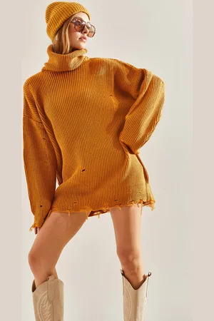 Bianco Lucci Strickpullover Mit Rollkragen Und Gemustertem Rippenmuster für Damen - Standard