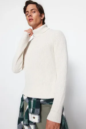 Trendyol Rollkragen Slim Fit Strickpullover – Woll-regalärmel für Herren - L
