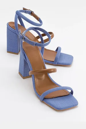 LuviShoes Ollos Denim-tan Sandalen Mit Absatz für Damen - 41