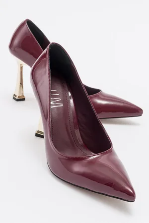 LuviShoes Merlot Schuhe Mit Absatz Aus Burgunderfarbenem Lackleder - 40