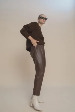 DeFacto Hose Aus Kunstleder Mit Hoher Taille Und Joggertaschen für Damen - 36