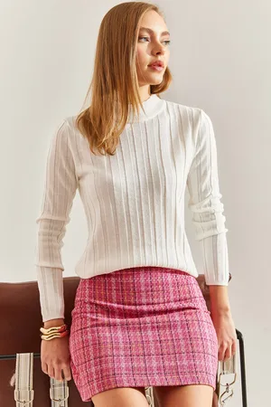 Bianco Lucci Gerippter Rollkragenpullover für Damen - S