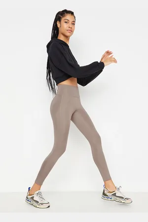 Trendyol Nerzfarbene, Elastische Sport-leggings Mit Breiter Taille Und Extra Erholung In Voller Länge, Gestrickt, für Damen - XS