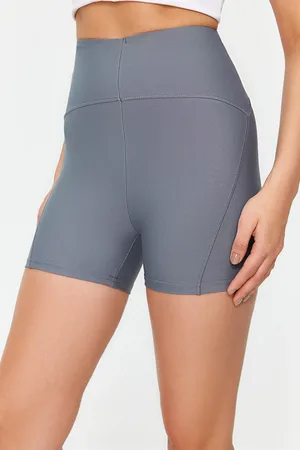 Trendyol Graue Recovery Strick-sportshorts/kurze Leggings für Damen - XS