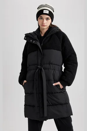 DeFacto Übergroßer Pufferjacke Mit Kunstfell-detail – A1322ax23cw für Damen - 2XL
