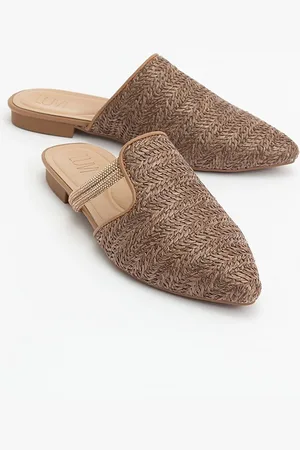 LuviShoes Pesa Hausschuhe Aus Braunem Strohstein für Damen - 40