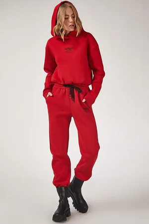Happiness istanbul Roter Fleece-trainingsanzug Mit Nasa-aufdruck für Damen - 42