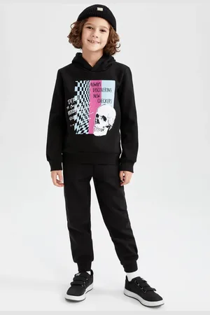 DeFacto Bedrucktes Sweatshirt Und Jogginghose Für Jungen – Y9137a622cw 2-teiliges Set für Herren - 9–10 Jahre