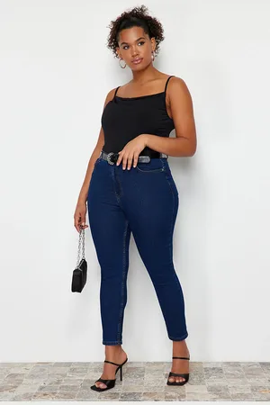 Trendyol Blaue, Extra Flexible Röhrenjeans für Damen - 42