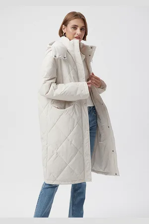 Mavi Beiger Gesteppter Langer Mantel -83746 für Damen - L