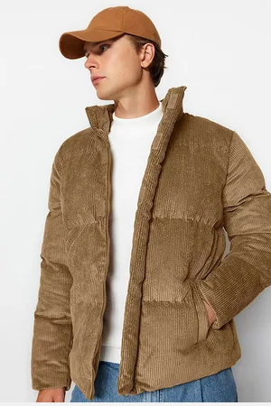 Trendyol Pufferjacke Aus Cord – Stehkragen, Normale Passform für Herren - S