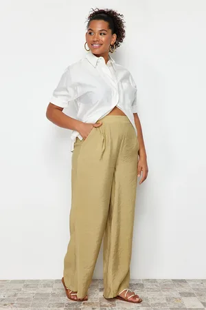 Trendyol Ölgrüne Webhose Mit Weitem Bein - für Damen - 46