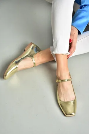 Fox 08 Ballerinas Aus Goldenem Lackleder für Damen - 37