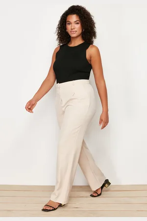 Trendyol Gerade Geschnittene Bundfaltenhose Mit Weitem Bein - für Damen - 46