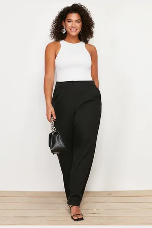 Trendyol Schwarze Bundfaltenhose Mit Hoher Taille Und Weitem Bein - für Damen - 42
