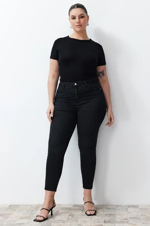 Trendyol Schwarze, Superdehnbare Skinny-jeans Mit Hoher Taille Und Ausdünnungseffekt für Damen - 46