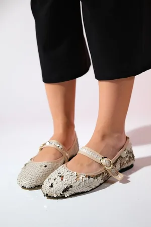 LuviShoes Vesla Flache Ballerinas Mit Pailletten für Damen - 36