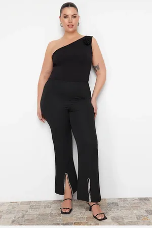 Trendyol Hose Aus Gewebtem Stoff In Mit Steindetails Von Finike – für Damen - 52