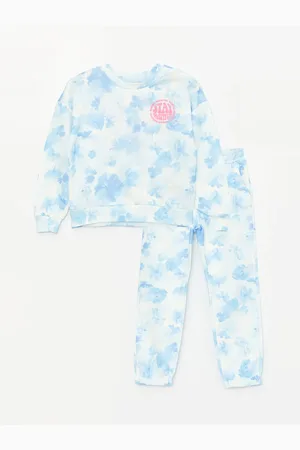 LC Waikiki Gemustertes Langarm-sweatshirt Und Jogginghose Für Mädchen Mit Rundhalsausschnitt für Damen - 5–6 Jahre